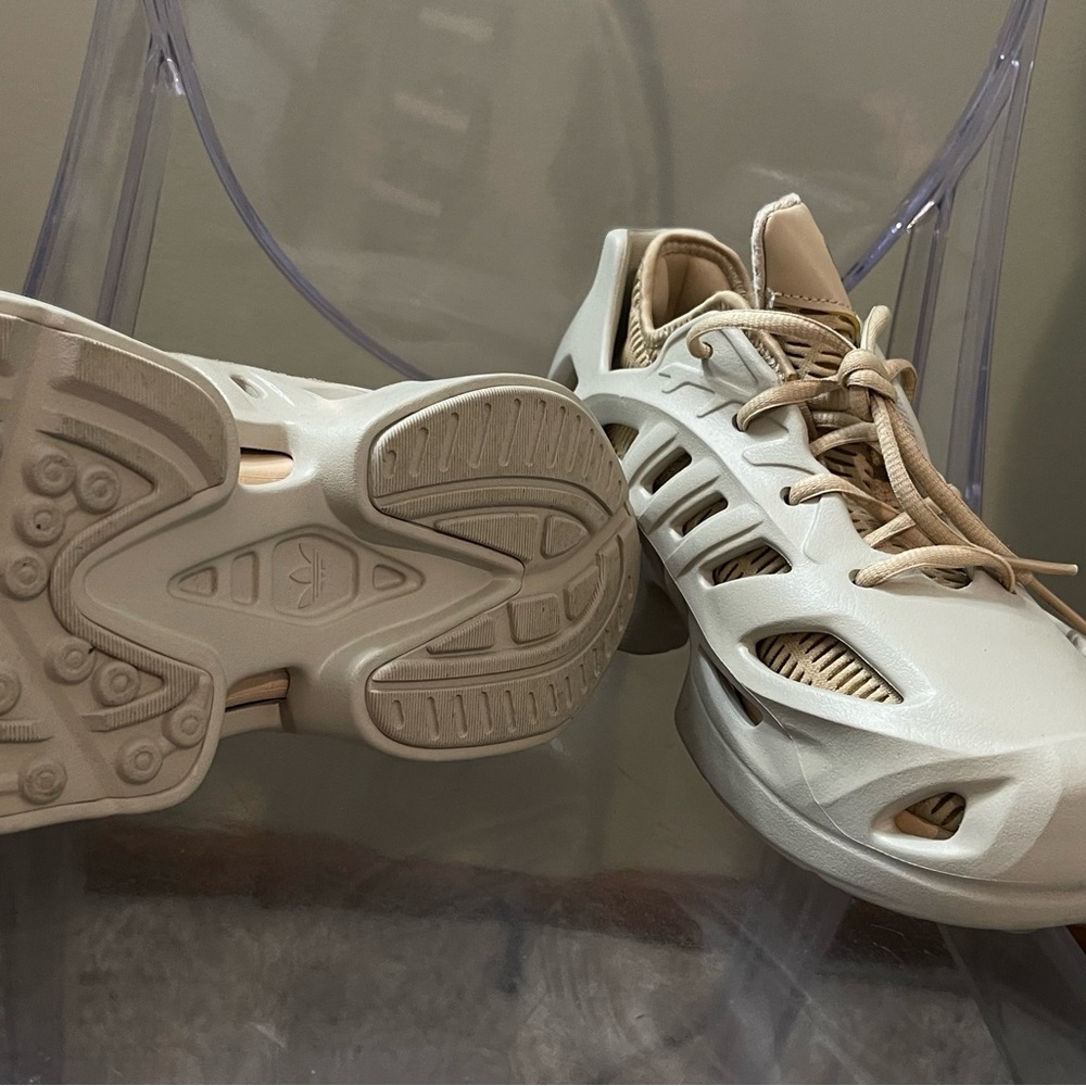Adidas Cream Cutout Sneakers